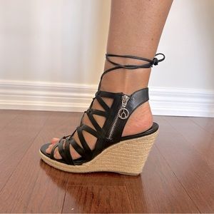 Wishbone Wedge Strappy Sandals